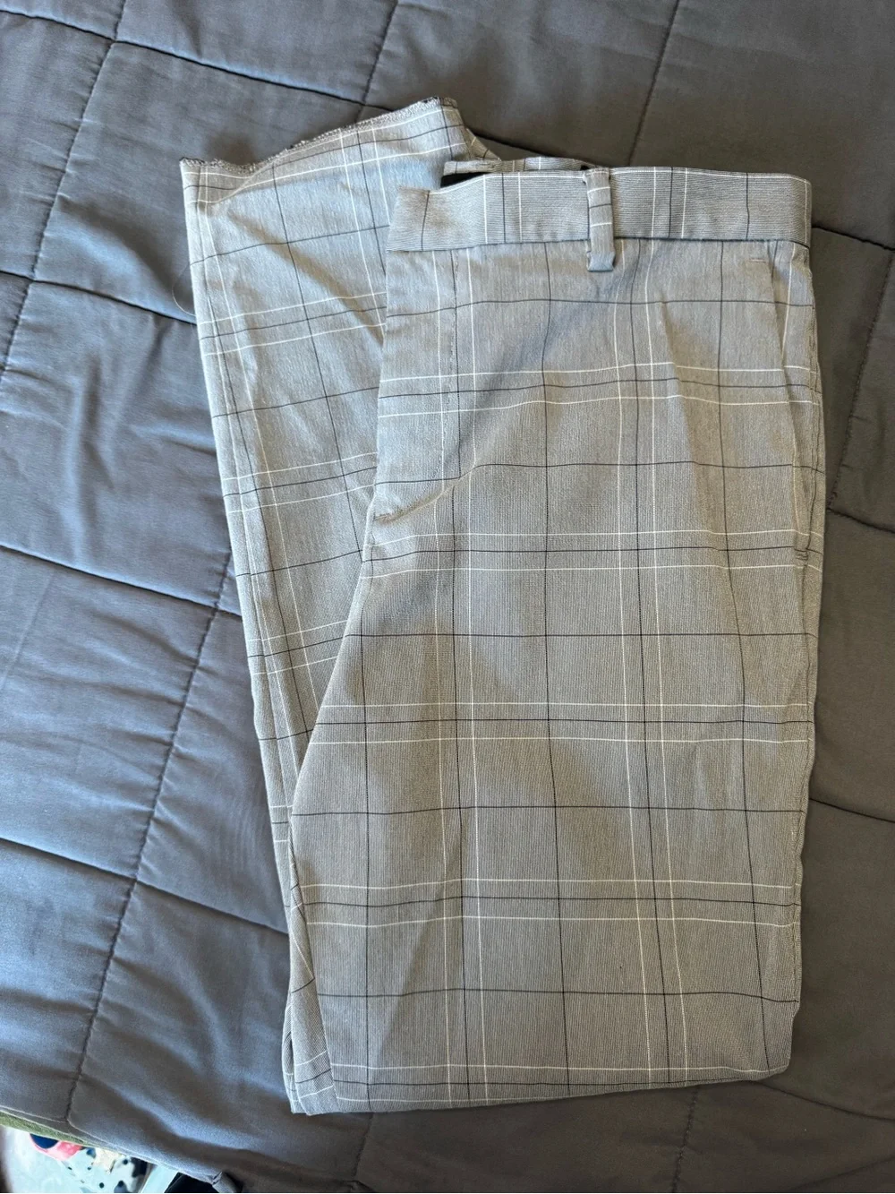 H&M Light Gray Plaid Men’s Dress Pants